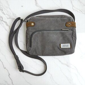 Travelon Gray Canvas Crossbody Adjustable Shoulder Bag RFID Blocking Travel